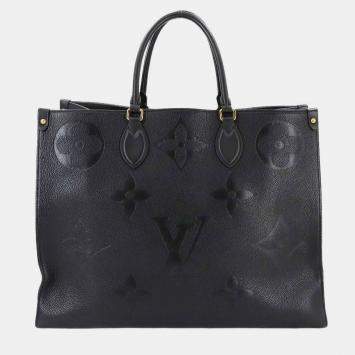 Pre Owned Louis Vuitton On The Go GM Black Empreinte Giant Monogram Leather Duffel Bag