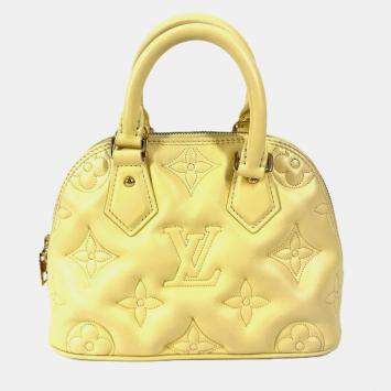 Pre Owned Louis Vuitton Soft Bubble Gram Alma Bb Bag 2Way Crossbody Handbag Leather Banana Yellow