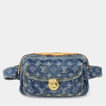 Pre Owned Louis Vuitton Monogram Denim Bum Bag Waist Pouch/Body Bag Blue