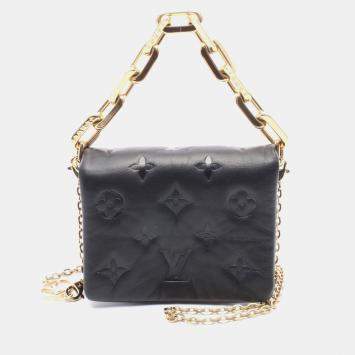 Pre Owned Louis Vuitton Coussin Belt Bag Handbag Leather Black
