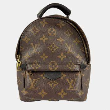 Pre Owned Louis Vuitton Monogram Palm Springs Backpack Mini Canvas Brown