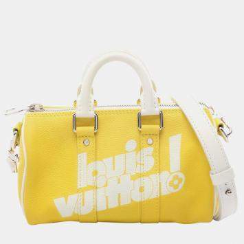 Pre Owned Louis Vuitton Keepall Xs Everyday Lv Handbag Leather Yellow White