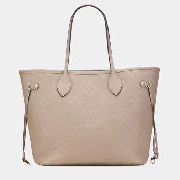 Pre Owned Louis Vuitton Beige Monogram Giant Empreinte Neverfull MM