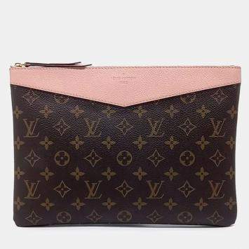 Pre Owned Louis Vuitton Brown Canvas Daily Clutch