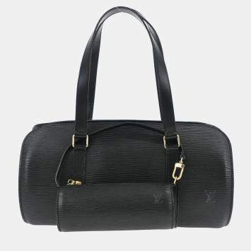 Pre Owned Louis Vuitton Black Epi Soufflot Handbag