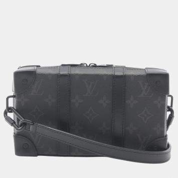 Pre Owned Louis Vuitton Black Monogram Eclipse Soft Trunk Wallet Crossbody