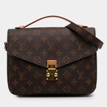 Pre Owned Louis Vuitton Brown Monogram Pochette Metis