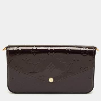 Pre Owned Louis Vuitton Amarante Monogram Vernis Pochette Felicie Bag