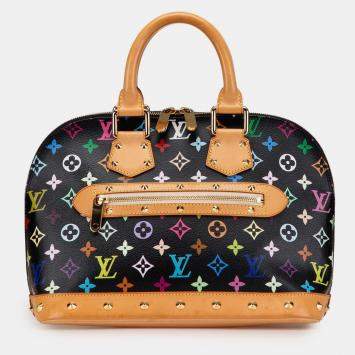 Pre Owned Louis Vuitton Black Monogram Multicolore Alma PM