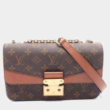Pre Owned Louis Vuitton Marceau Brown Monogram Coated Canvas Leather Shoulder Bag