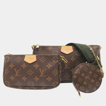 Pre Owned Louis Vuitton Multi Pochette Accessoires Pouch Monogram Brown