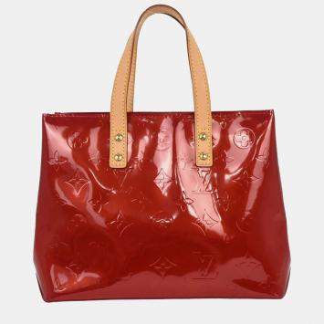 Pre Owned Louis Vuitton Red Vernis Reade PM Tote Handbag