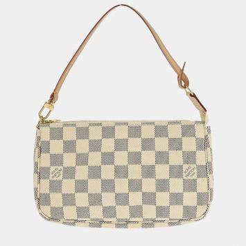 Pre Owned Louis Vuitton Damier Azur Pochette Accessoires Handbag