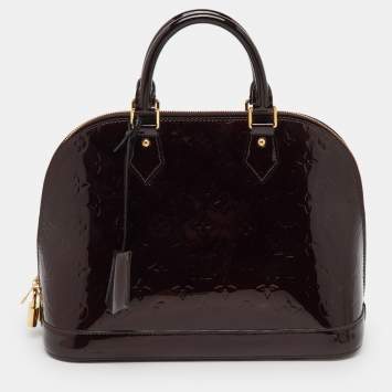 Pre Owned Louis Vuitton Amarante Monogram Vernis Alma PM Bag
