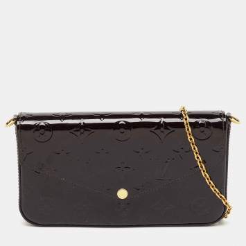 Pre Owned Louis Vuitton Amarante Monogram Vernis Felicie Pochette Bag