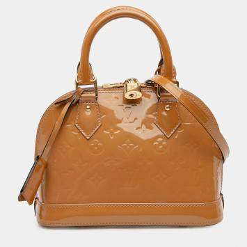 Pre Owned Louis Vuitton Brown Monogram Vernis Alma BB