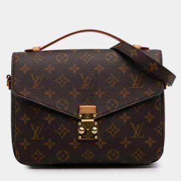 Pre Owned Louis Vuitton Brown Monogram Pochette Metis