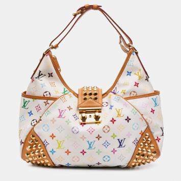 Pre Owned Louis Vuitton White Monogram Multicolore Chrissie MM