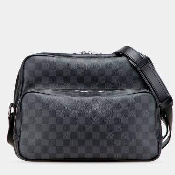 Pre Owned Louis Vuitton Black Damier Graphite Sac Leoh