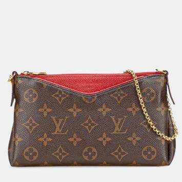 Pre Owned Louis Vuitton Brown Monogram Pallas Clutch
