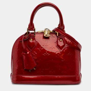 Pre Owned Louis Vuitton Red Monogram Vernis Alma BB