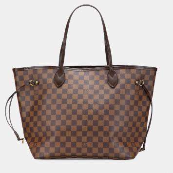 Pre Owned Louis Vuitton Brown Damier Ebene Neverfull MM