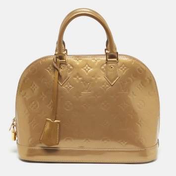 مملوكة مسبقًا Louis Vuitton Beige Poudre Monogram Vernis Alma PM Bag