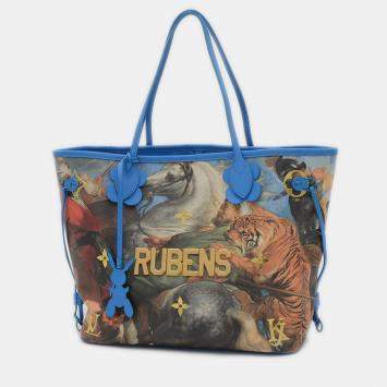 Pre Owned Louis Vuitton Masters Collection Neverfull MM Rubens Blue Coated Canvas Tote Bag