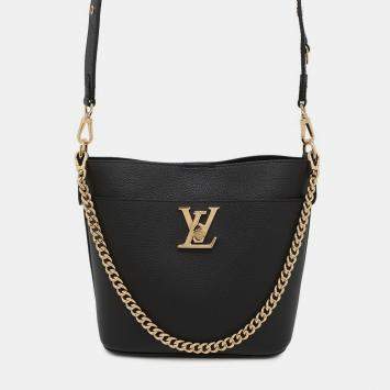 Pre Owned Louis Vuitton Rock & Walk Black Leather Shoulder Bag
