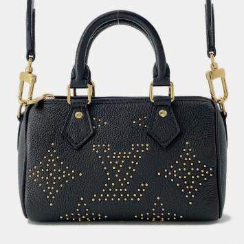 Pre Owned Louis Vuitton Speedy Nano Black Leather Shoulder Bag