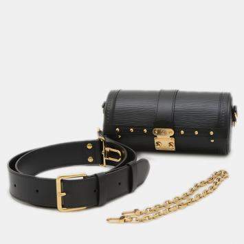 مملوكة مسبقًا Louis Vuitton Papillon Trunk Black Epi Leather Shoulder Bag