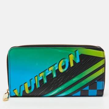 Pre Owned Louis Vuitton Multicolor Epi Leather Race Print Limited Edition Zippy Wallet