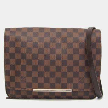 Pre Owned Louis Vuitton Damier Hoxton GM Shoulder Bag Ebene