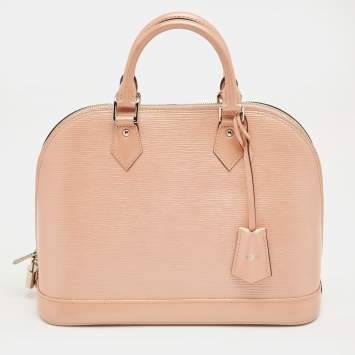Pre Owned Louis Vuitton Metallic Peach Epi Leather Alma PM Bag