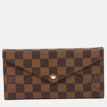 Pre Owned Louis Vuitton Damier Ebene Canvas Long Origami Wallet