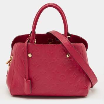 Pre Owned Louis Vuitton Aurore Monogram Empreinte Leather Montaigne BB Bag