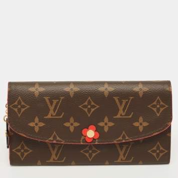 Pre Owned Louis Vuitton Coquelicot Monogram Canvas Emilie Bloom Wallet