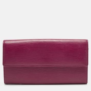 Pre Owned Louis Vuitton Fuchsia Epi Leather Sarah Wallet
