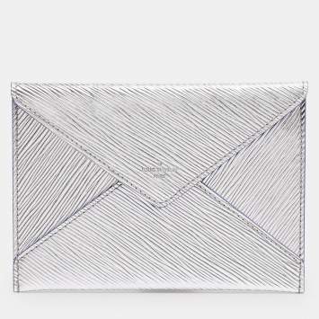 Pre Owned  Louis Vuitton Silver Epi Leather Invitation Envelope Clutch