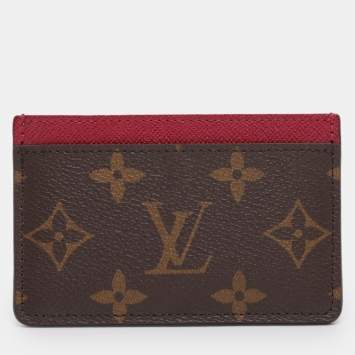Pre Owned حامل بطاقات لوي فيتون كانفاس مونوغرامي فوشيا