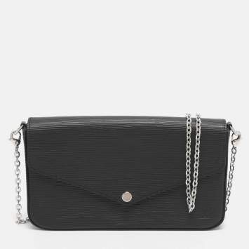 Pre Owned Louis Vuitton Black Epi Leather Pochette Felicie Bag