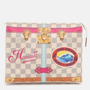 Pre Owned Louis Vuitton Damier Azur Canvas Summer Trunk Toiletry Pouch