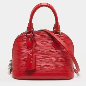 Pre Owned Louis Vuitton Coquelicot Epi Leather Alma BB Bag