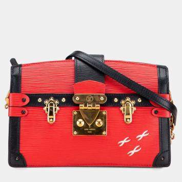 Pre Owned Louis Vuitton Red Epi Trunk Clutch