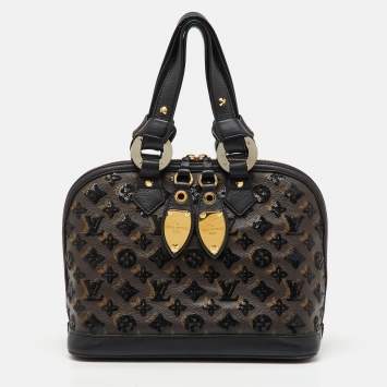 Pre Owned Louis Vuitton Limited Edition Black Monogram Sequins Eclipse Alma Bag