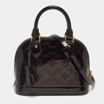Pre Owned Louis Vuitton Amarante Monogram Vernis Alma BB Bag