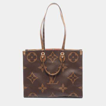 Pre Owned Louis Vuitton Onthego GM Giant Monogram Reverse Canvas Tote Bag