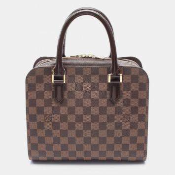 Pre Owned Louis Vuitton Triana Brown Damier Ebene Canvas Top Handle Bag