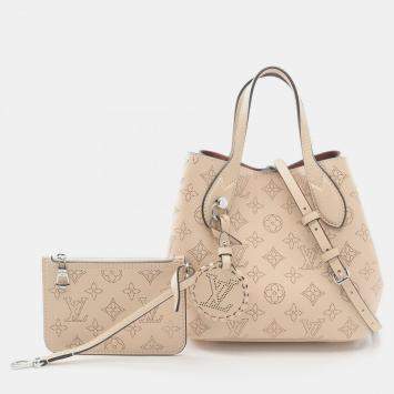 Pre Owned Louis Vuitton Blossom PM Beige Mahina Leather Shoulder Bag