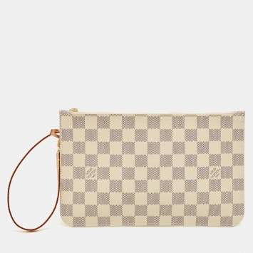 Pre Owned Louis Vuitton Damier Azur Canvas Neverfull Pouch